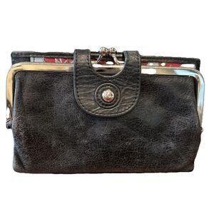 HOBO Black Clutch with Silver Accents